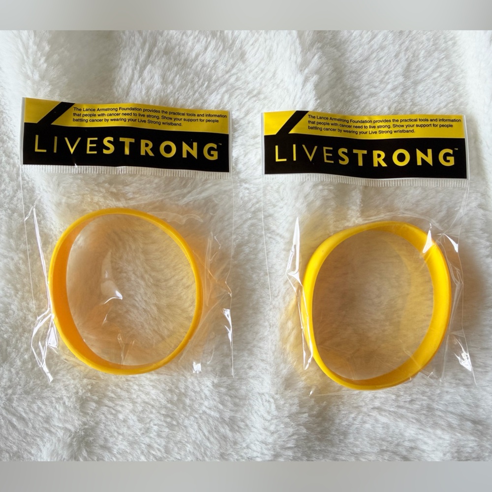 Lot of 2 - Nike LIVESTRONG Yellow Wristbands Bracelets – New In Packaging